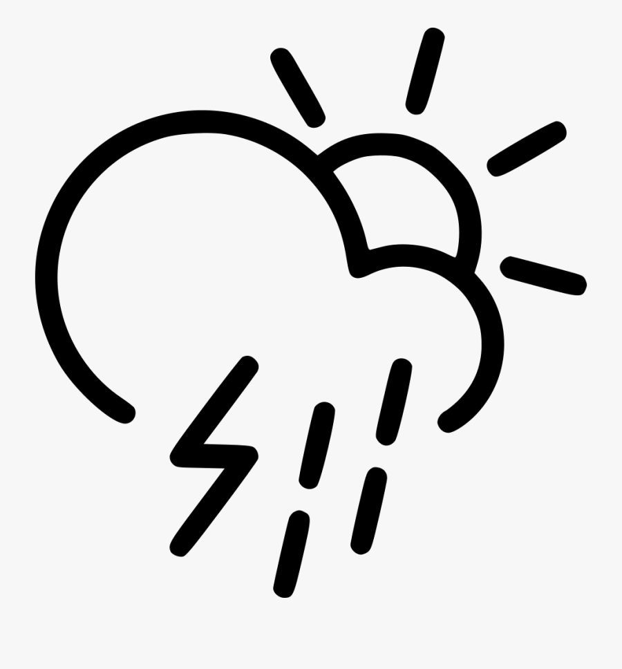 Day Thunderstorm Cloud Lightning Rain Shower Sun Comments - Transparent Rain Cloud Icon Png, Transparent Clipart