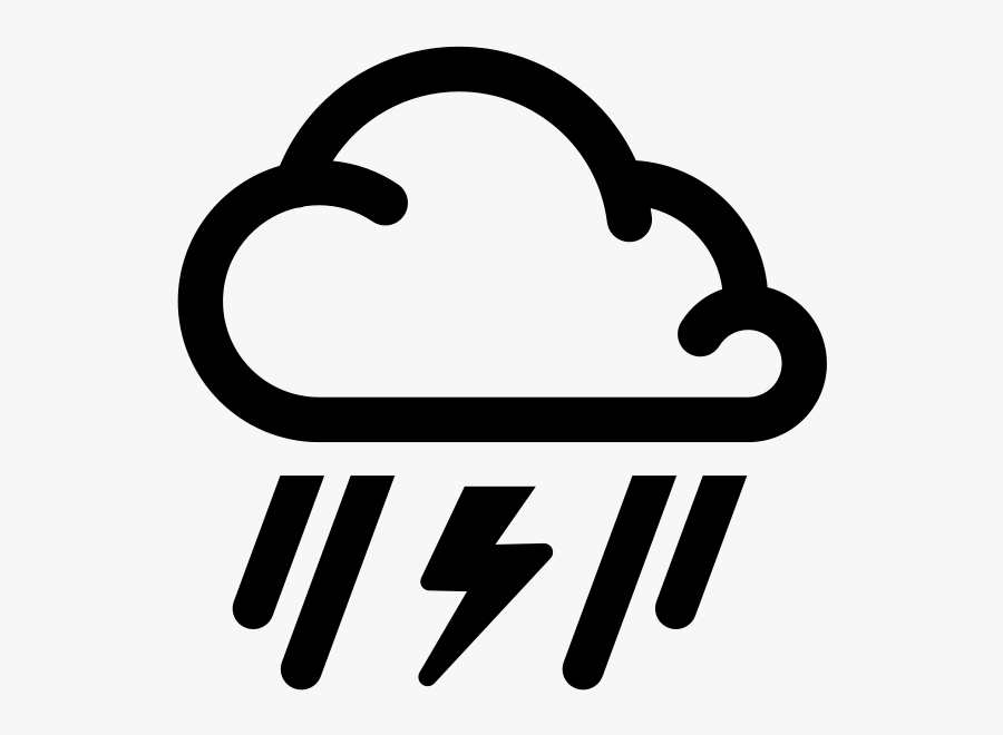 Simple Weather Icons2 Mixed Rain And Thunderstorms - Weather Thunder Icon Png, Transparent Clipart