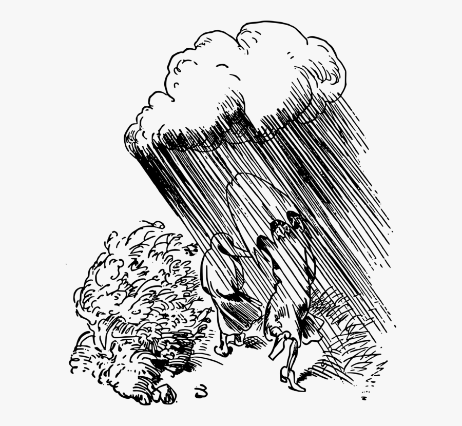 Transparent Thunderstorm Clipart - Storm Black And White Drawing, Transparent Clipart