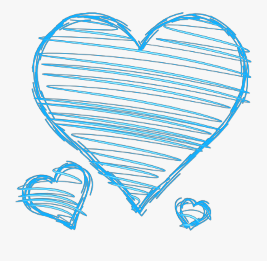 #ftestickers #love #hearts #doodles #doodleart #blue - Heart Clipart Drawn, Transparent Clipart