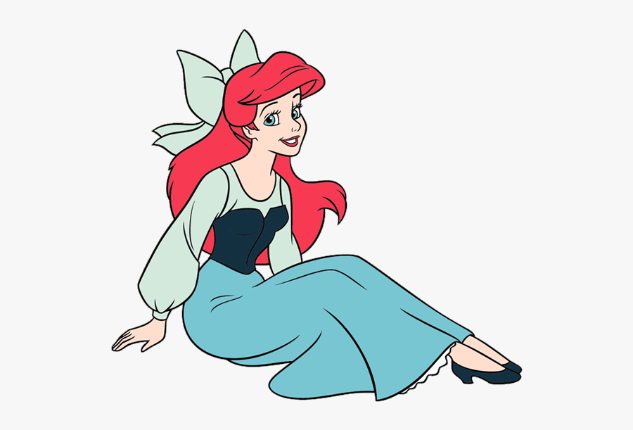 Ariel In Blue Dress - Ariel Little Mermaid Human, Transparent Clipart