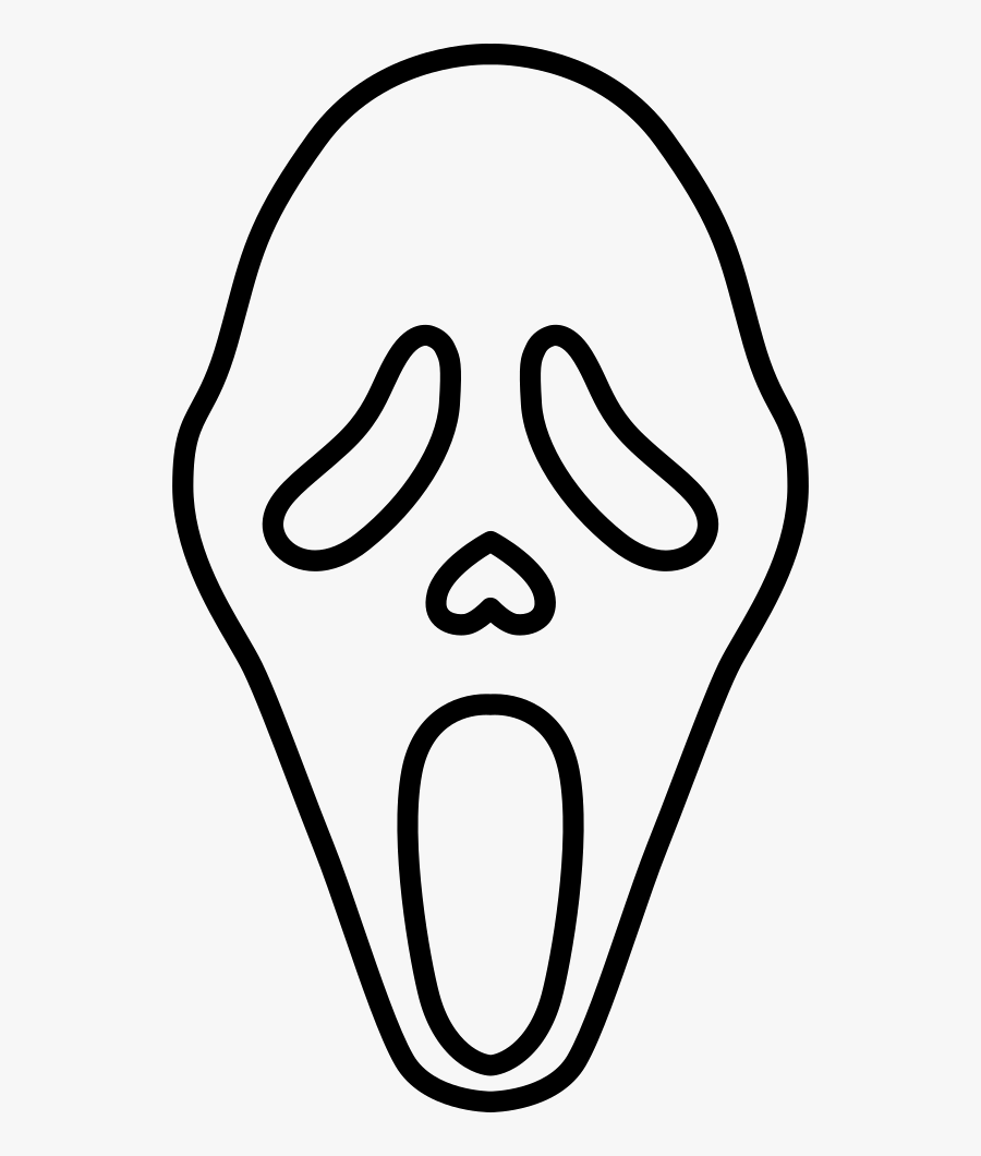 Scream Mask Silhouette Png - Outline For Scream Mask, Transparent Clipart