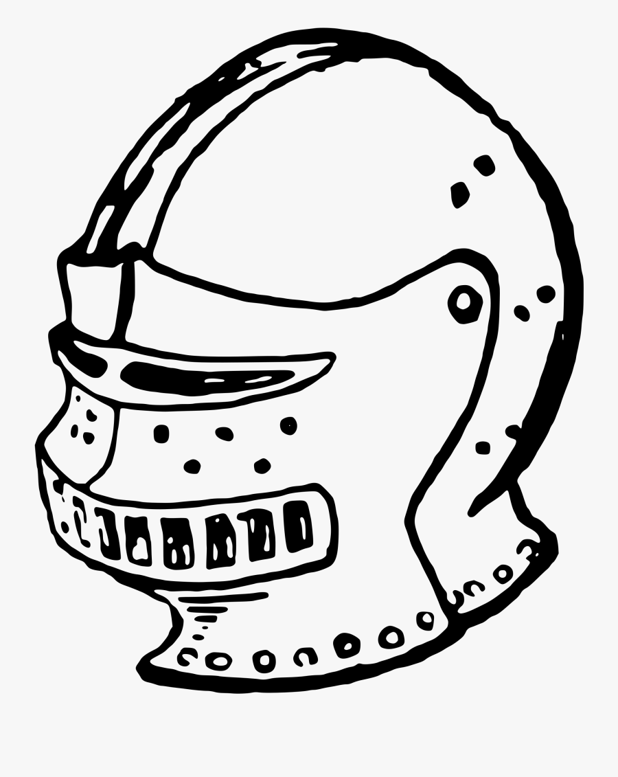 Line Art,head,art - Knight Helmet Png Transparent Drawing Medieval, Transparent Clipart