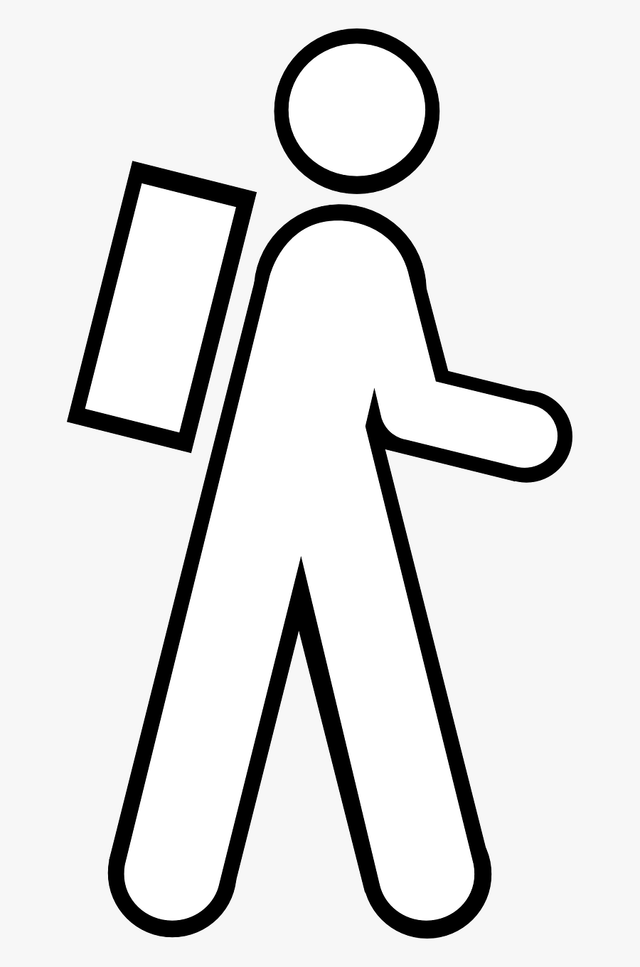 Stick Figure With Backpack, Transparent Clipart