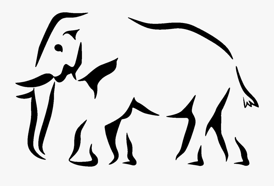 Elephant Silhouette Stencil, Transparent Clipart