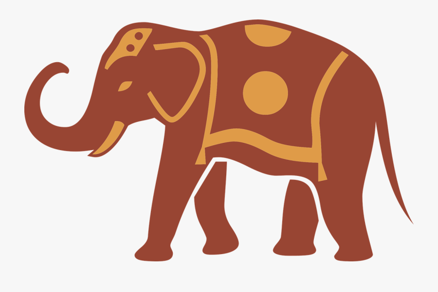 Animal Decorated Elephant - Indian Painted Elephant Clipart, Transparent Clipart