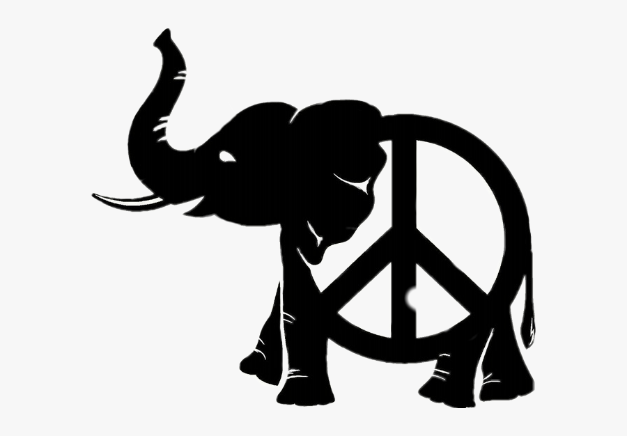 #peace #elephant #animal #symbol - Peace Sign With Wings, Transparent Clipart