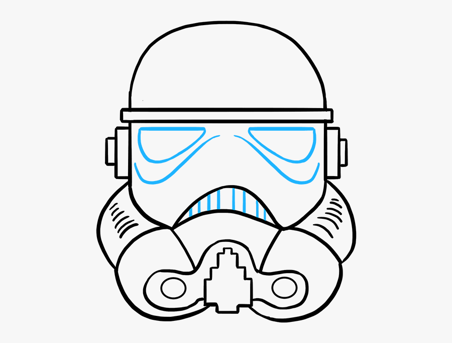 How To Draw A Stormtrooper Helmet Really Easy Drawing - Storm Trooper Clip Art, Transparent Clipart