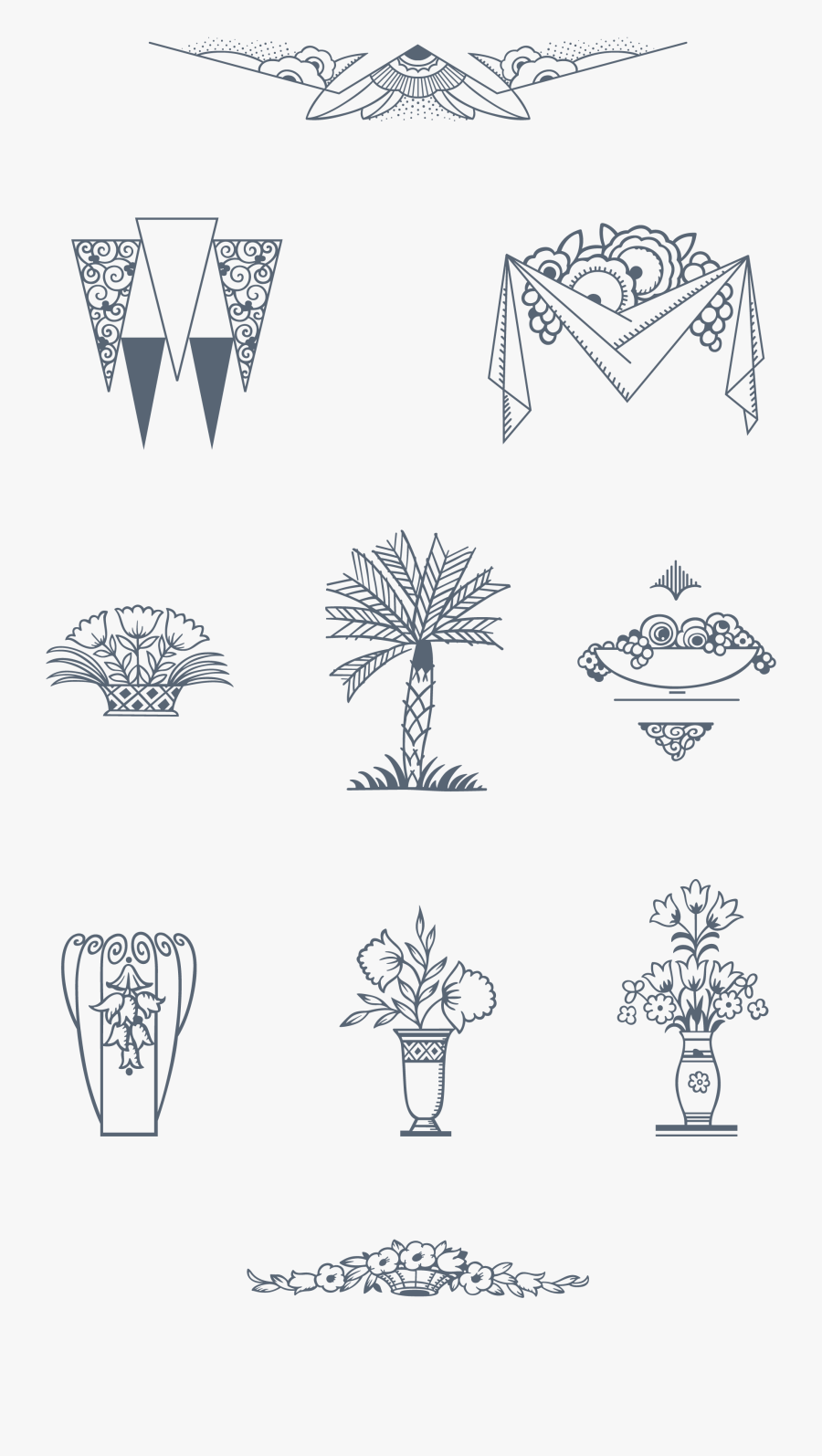 Vector Art Deco Design, Transparent Clipart