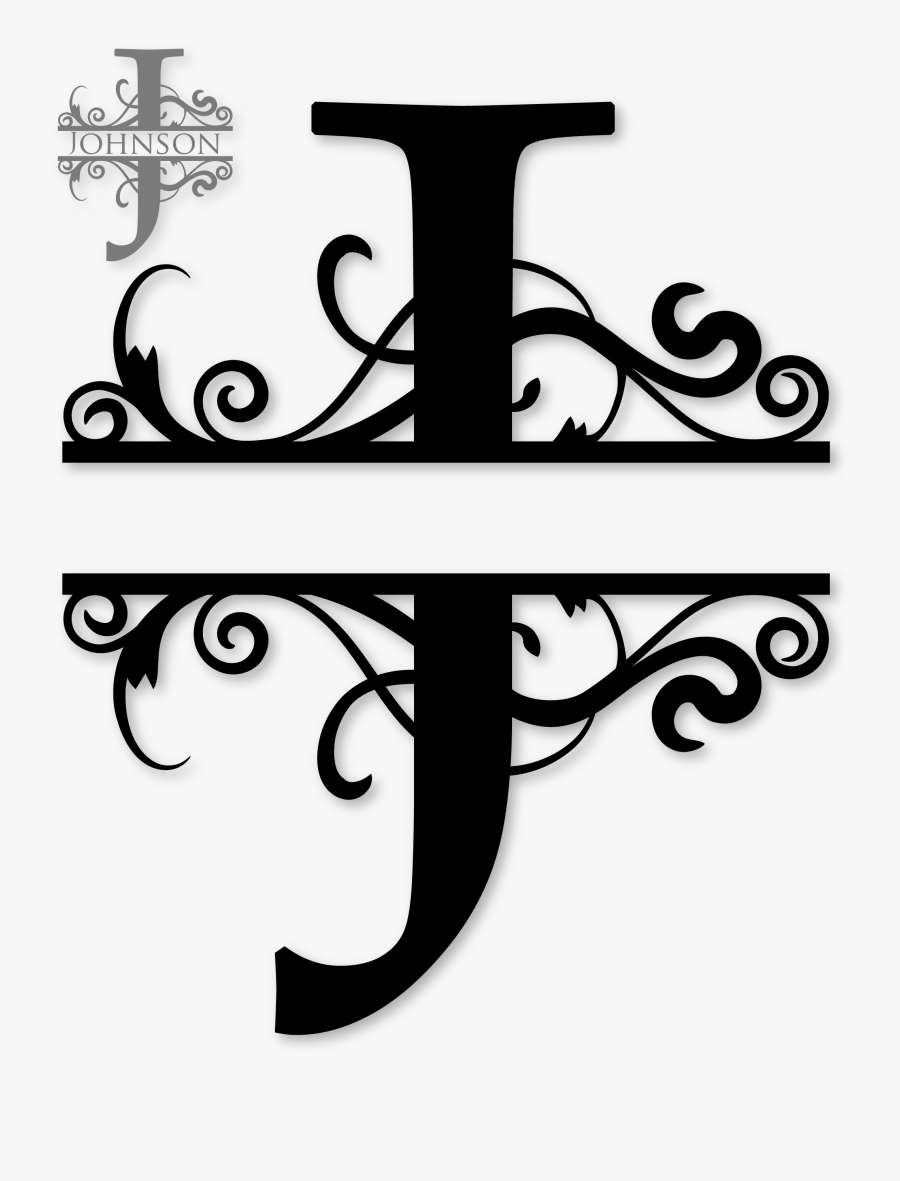 Clipart Flourishes Letter J - Split T Monogram Svg, Transparent Clipart