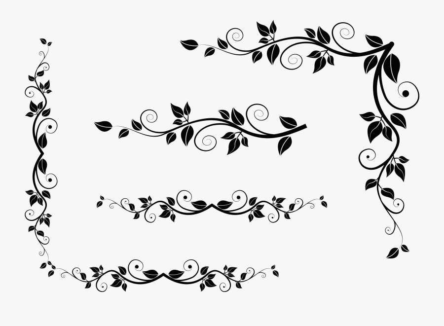 Deco Leaves Png Picture - Black And White Leaves Png, Transparent Clipart