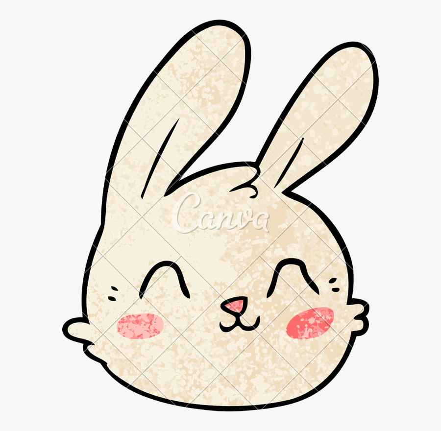 Icons By Canva - Cartoon Rabbit Face Drawing, Transparent Clipart