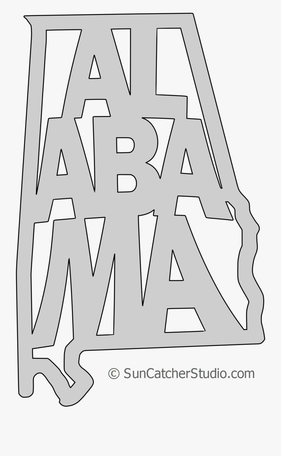 Transparent State Alabama Outline, Transparent Clipart