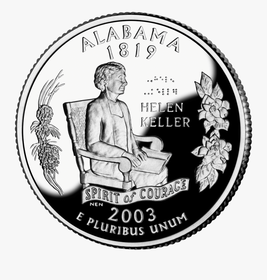 Alabama State Quarter Helen Keller, Transparent Clipart