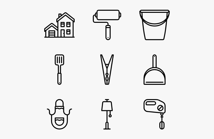 Household Elements - Icon Clean Vector, Transparent Clipart
