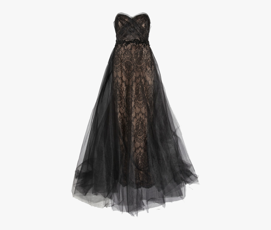 Dress Png Pic - Vera Wang Black Tulle Dress, Transparent Clipart
