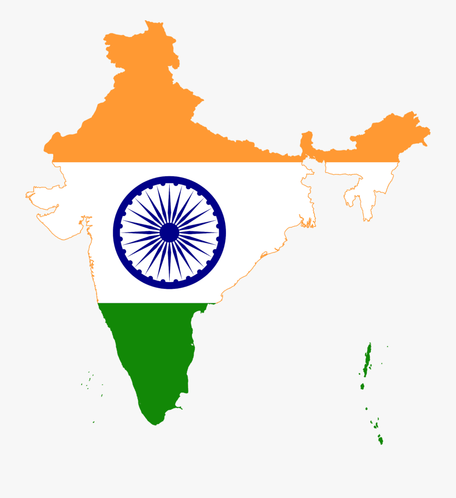 India Clipart Transparent Background - Indian Flag In Map, Transparent Clipart