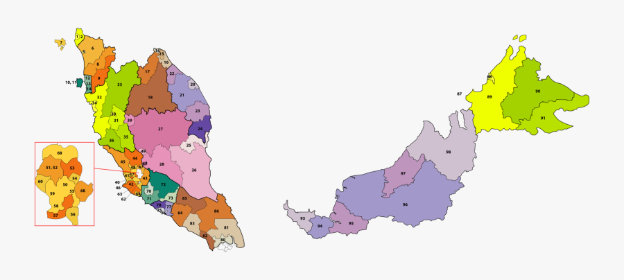 Map,ecoregion,world - Peninsular Malaysia Map Png, Transparent Clipart