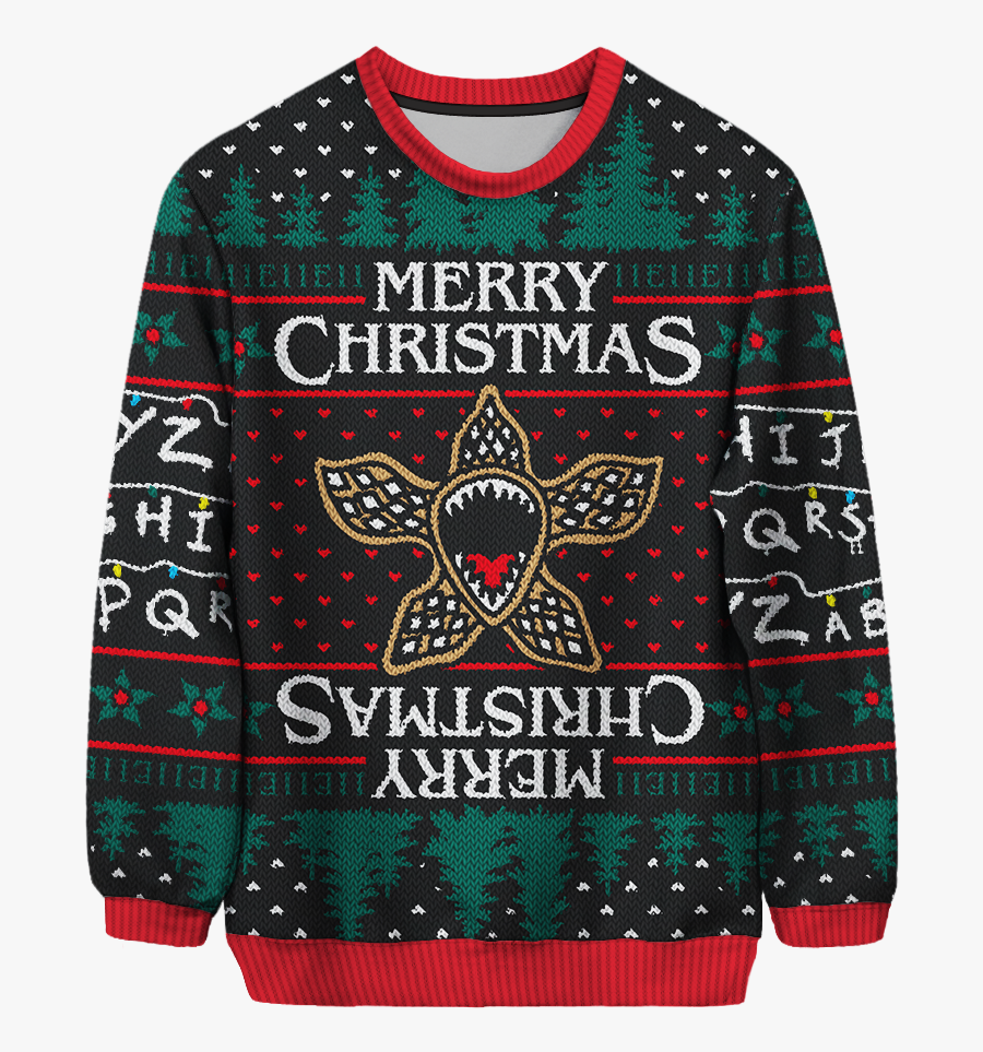 Stranger Things Knitted Sweater On The Hunt - Stranger Things Ugly Sweater, Transparent Clipart