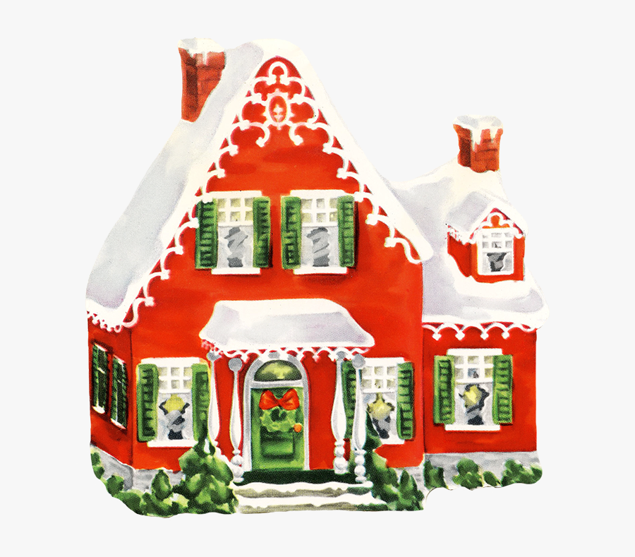 Christmas House Cottage - Christmas House Drawing With Colour, Transparent Clipart