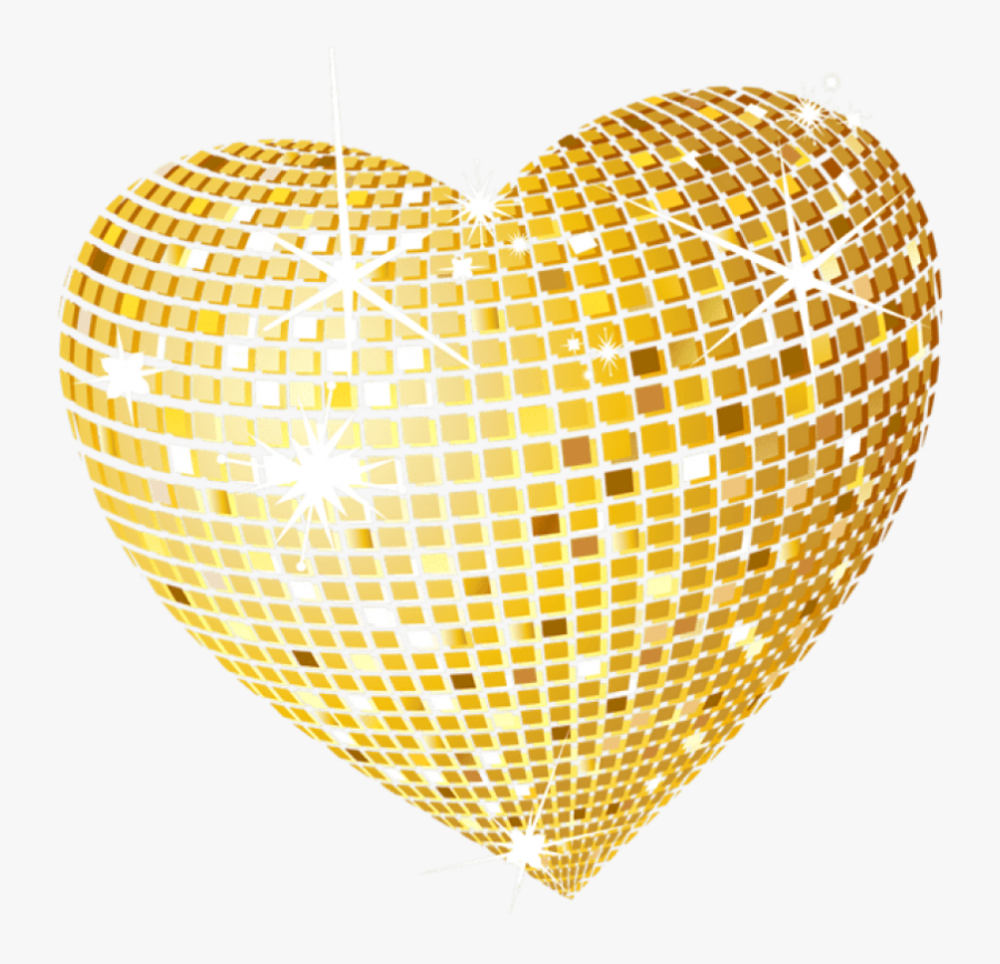 ##gold #golden #disco #heart #decoration #deco #accents - Heart Of Gold Clipart, Transparent Clipart