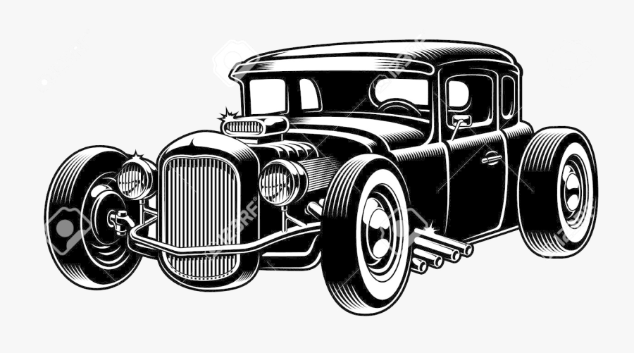 Hot Rod Clipart Black And White Images In Collection - Hot Rod Vector, Transparent Clipart