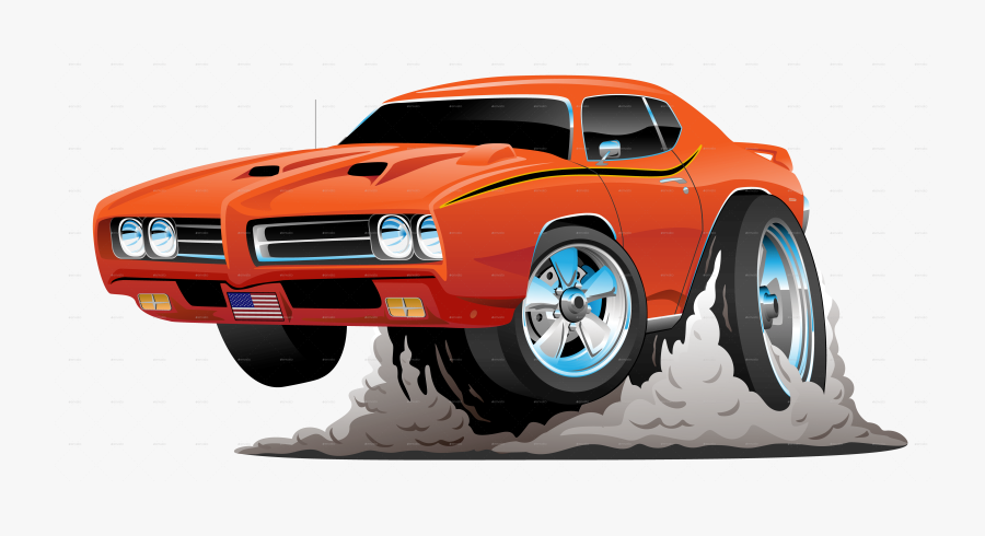 Transparent Classic Muscle Car Clipart - Muscle Car Cartoon, Transparent Clipart