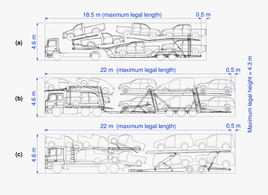 Transparent Tractor Trailer Png - Technical Drawing, Transparent Clipart