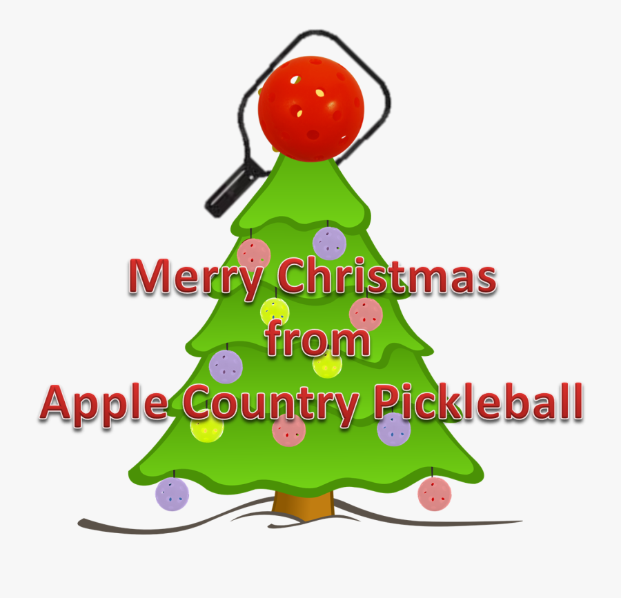 Merry Pickleball Christmas - Christmas Tree, Transparent Clipart