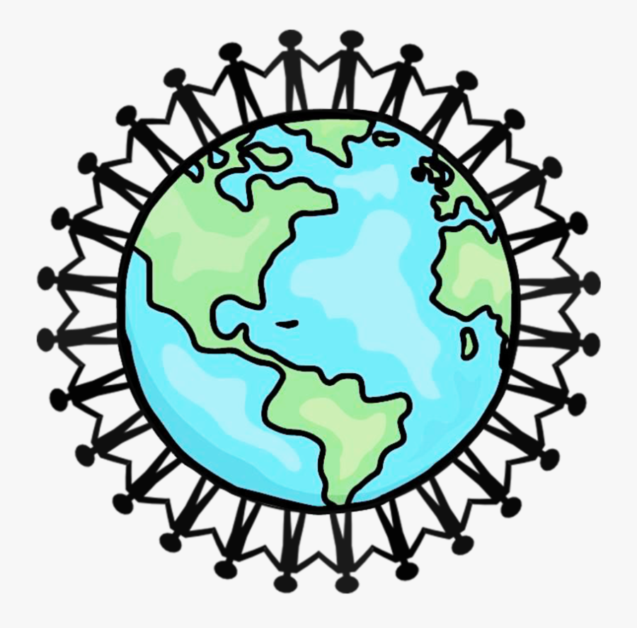 Will Be Able To Better Understand The Problems Of Patients - Drawing People Holding Hands Around The World, Transparent Clipart