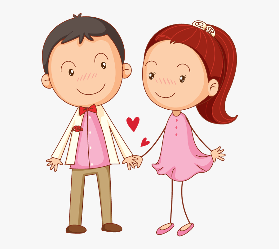 Clip Art Holding Hands Cartoon - Cartoon Couple Holding Hand, Transparent Clipart