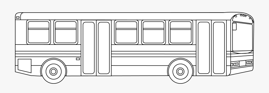 Public Transportation Bus Outline - Coloring Pages City Bus, Transparent Clipart