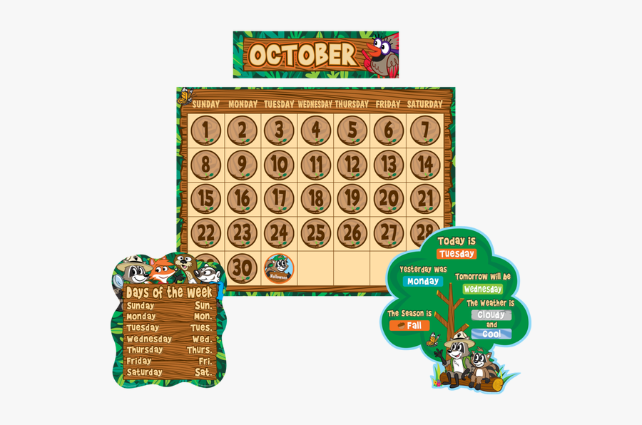Ranger Rick Calendar Bulletin Board - Bulletin Board Calendar October, Transparent Clipart