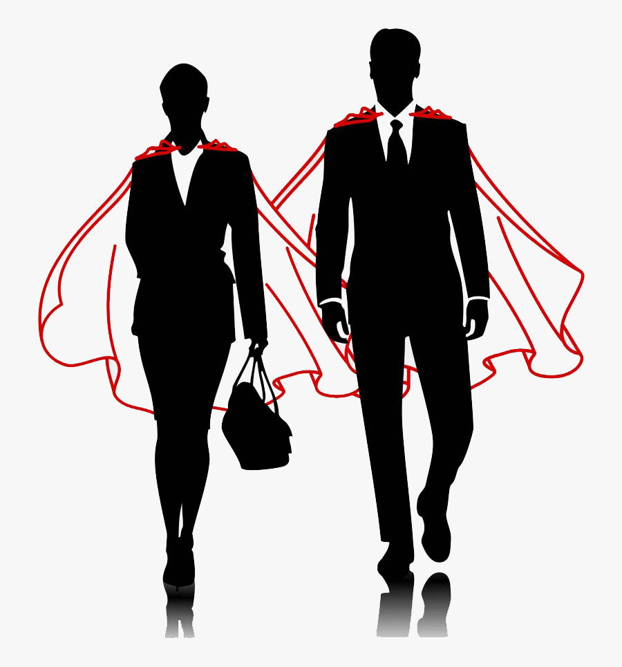 And Superhero Business Men Businessperson Women Clipart - Business Man And Woman Png, Transparent Clipart