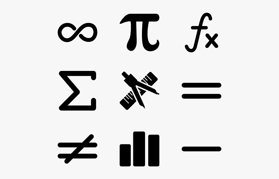 21 Mathematics Icon Packs, Transparent Clipart
