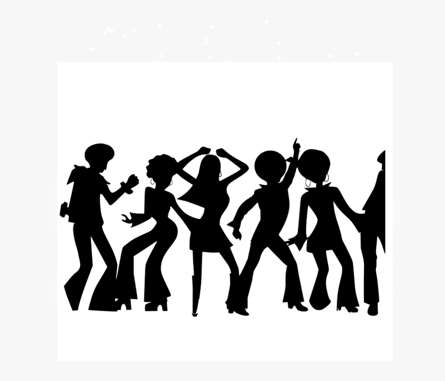 People Disco Dancing Silhouette, Transparent Clipart