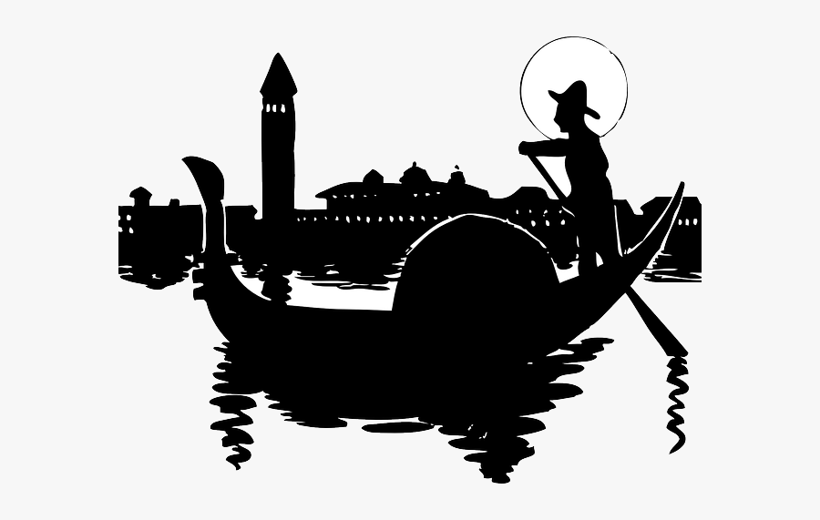 Water, City, Silhouette, Cartoon, Italy, Italian, Boat - Italy Clip Art Transparent, Transparent Clipart