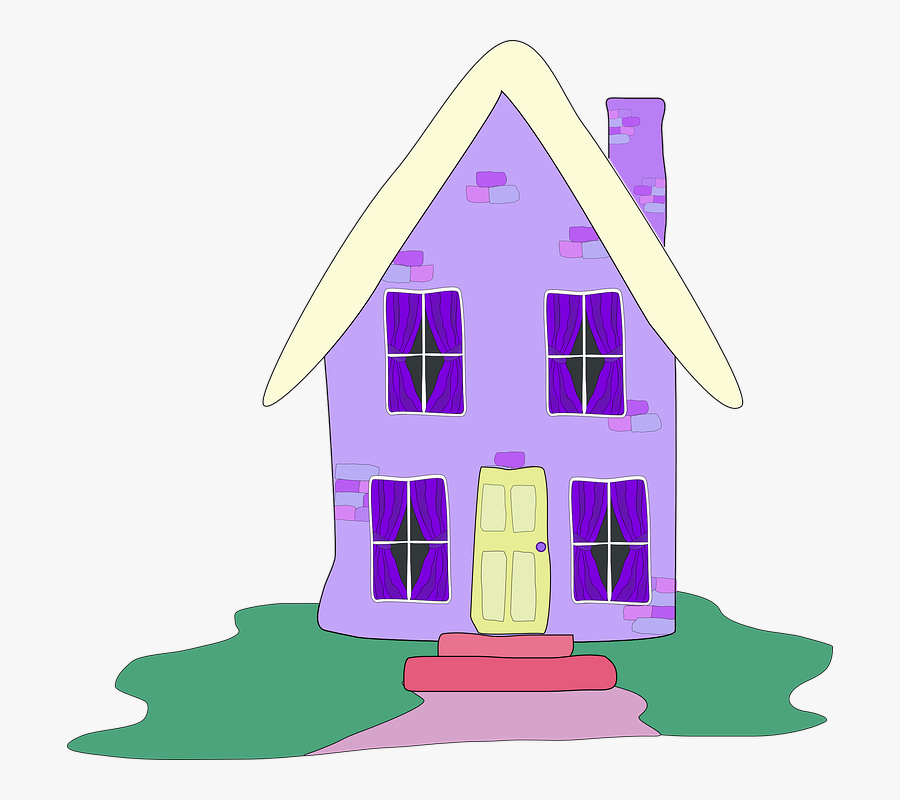 Home, Exterior, Purple, Dwelling, Lilac, Cottage, House - House Clip Art Free, Transparent Clipart