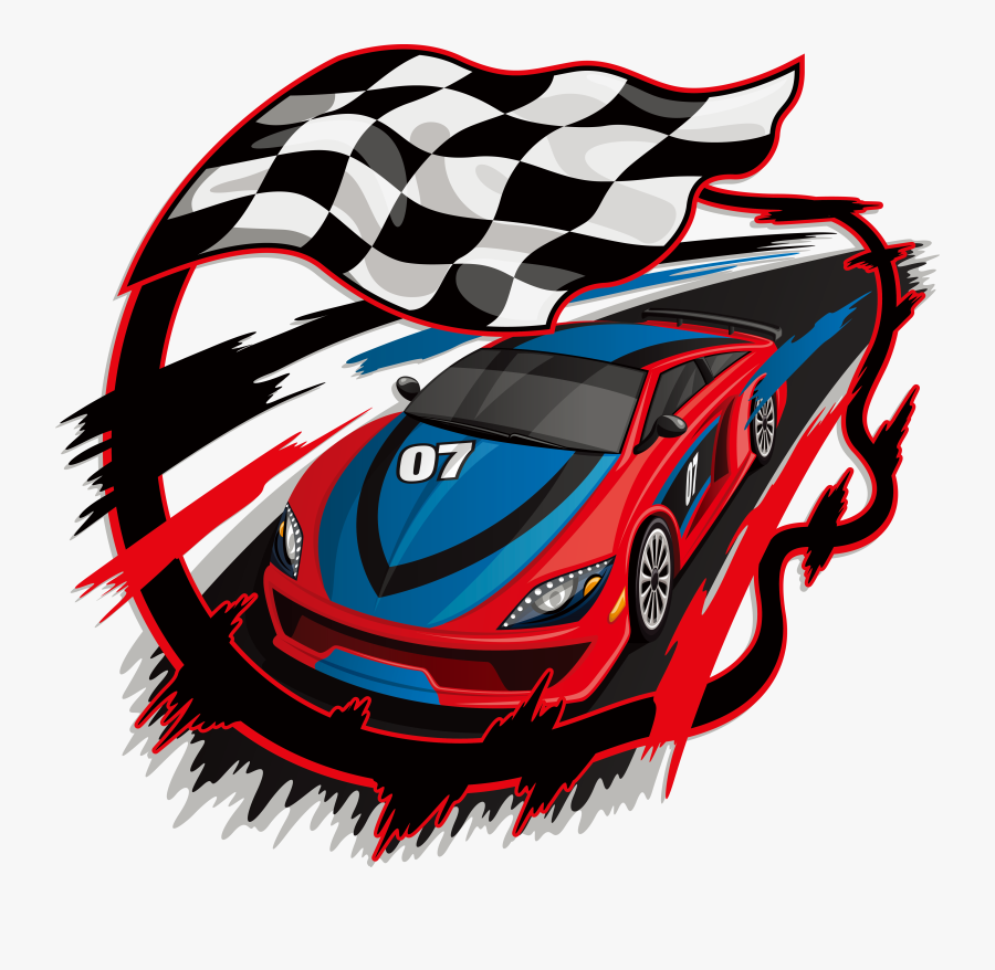 Auto Racing Racing Flags Royalty - Car Racing With Flag, Transparent Clipart