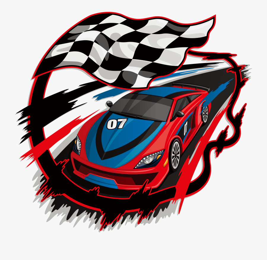 Auto Racing Racing Flags Royalty - Car Racing With Flag , Free