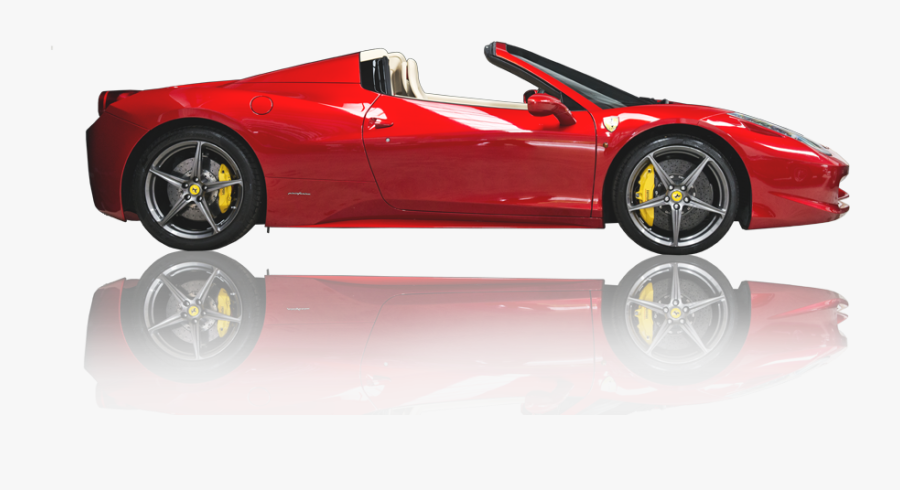 Vector Of Racing Flags Behind Ferrari F80 Car Stock - Ferrari Car Side View, Transparent Clipart