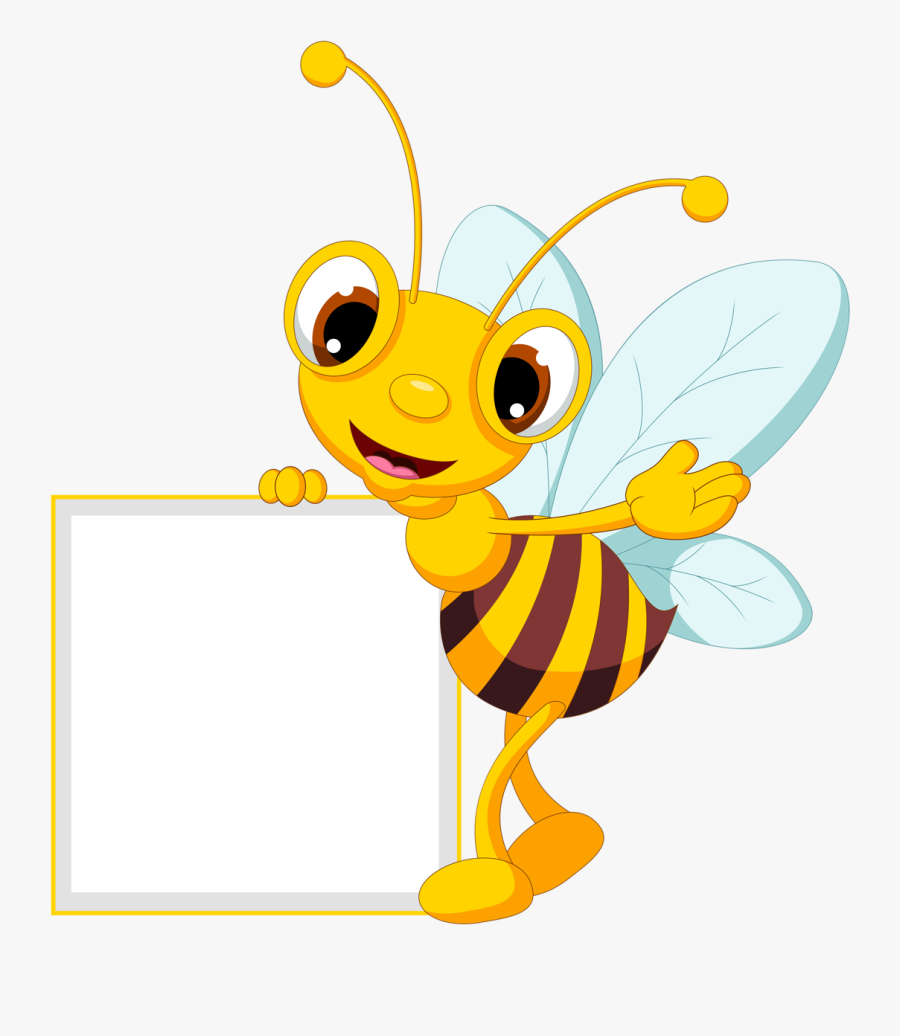 Clipart Frames Bee Clipart Frames Bee Transparent Free - Bee With Sign Clipart, Transparent Clipart