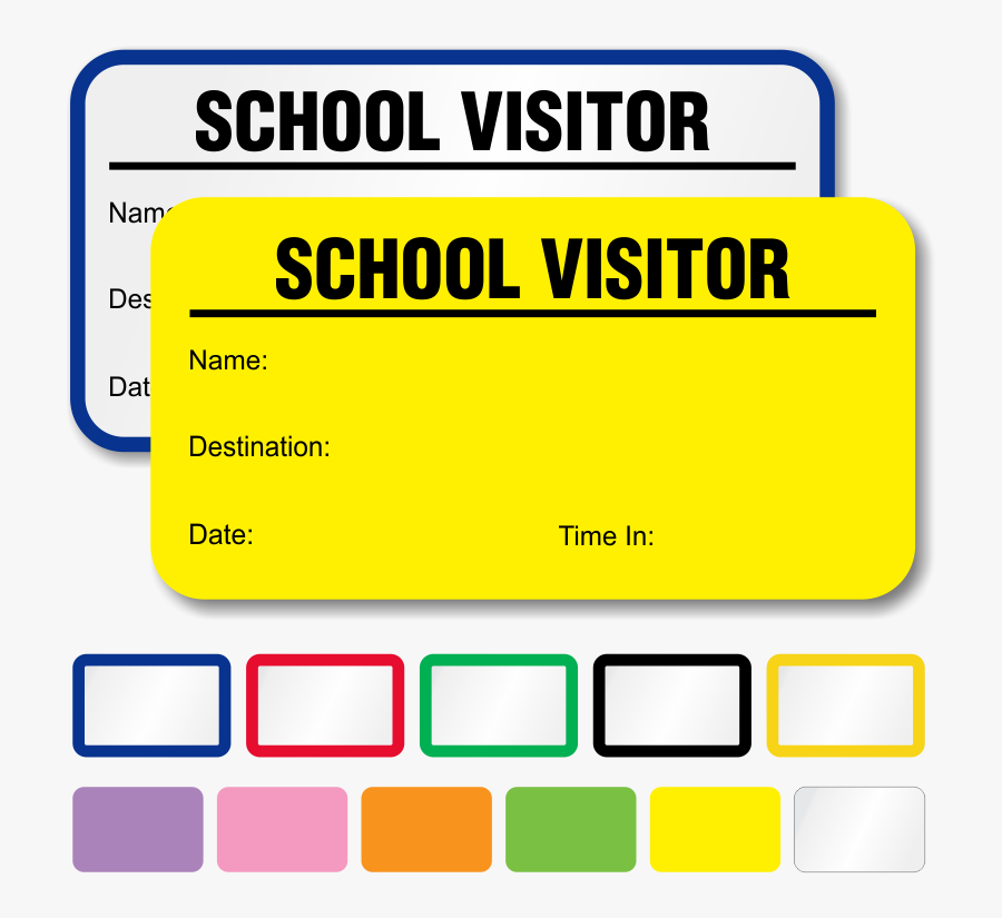School Visitor Labels Book - Colorfulness, Transparent Clipart
