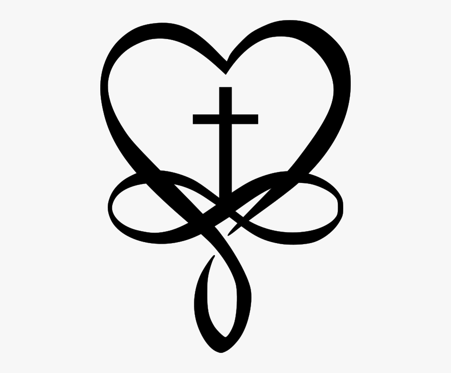 Heart Cross And Infinity Symbols Jh - Heart With Cross Svg, Transparent Clipart