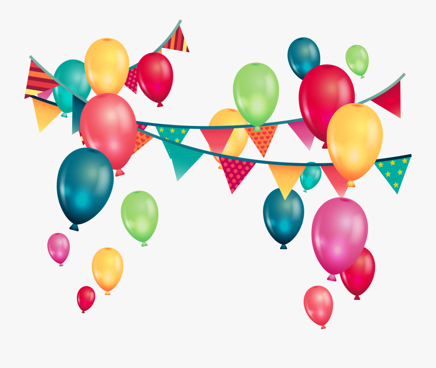 Banner Transparent Library Wedding Birthday Party Greeting - Balloons Png Transparent Background, Transparent Clipart