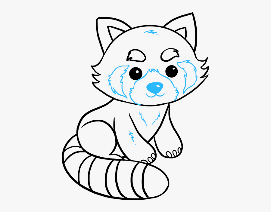 How To Draw Red Panda - Line Drawing Red Panda, Transparent Clipart