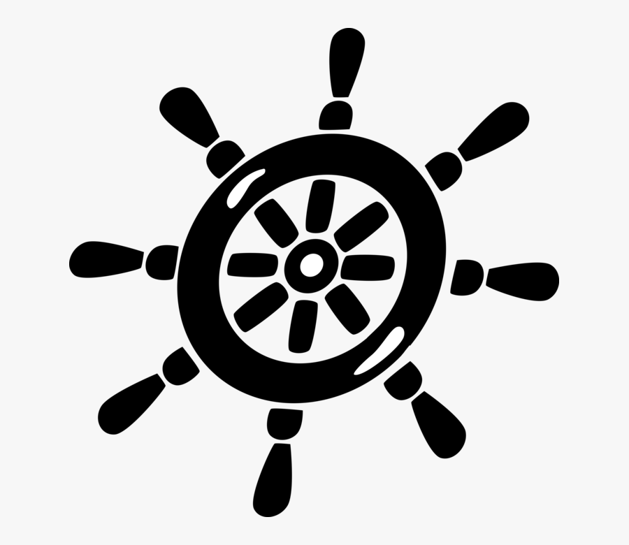 Helm Wheel Steers Ship To Change Course - Steering Wheel Logo Marine, Transparent Clipart