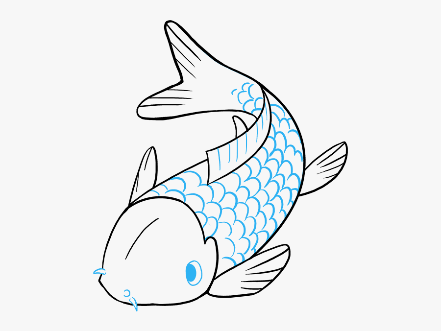 Clip Art How To Draw A - Koi Fish Easy To Draw, Transparent Clipart