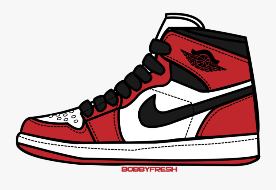 Jordan Nike Logo Clipart Sticker Red White Transparent - Air Jordan 1 ...