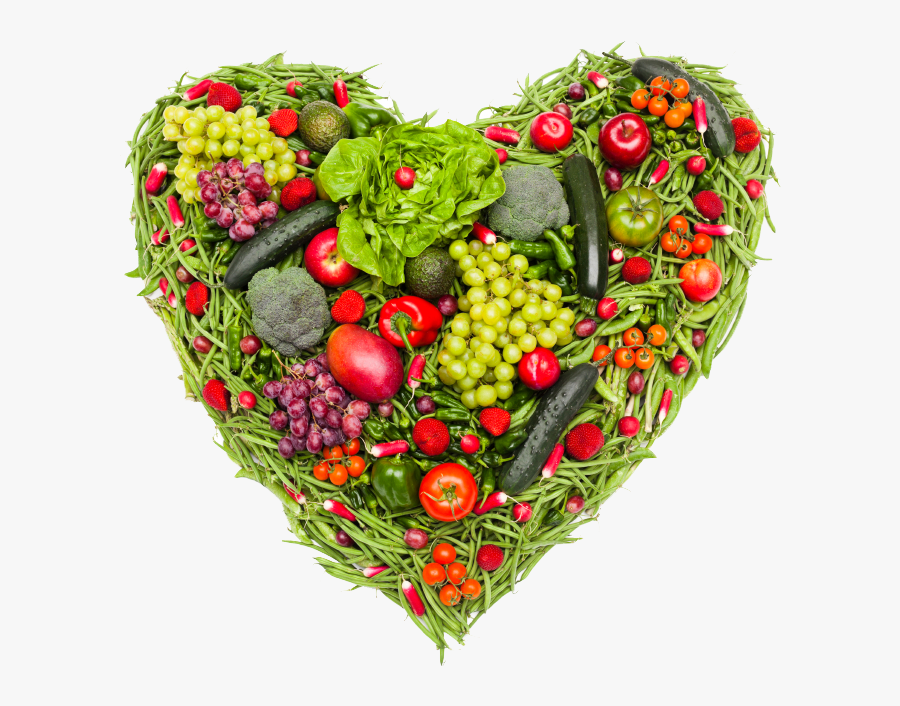 Clipart Heart Health - Fruit And Vegetables Heart Png, Transparent Clipart